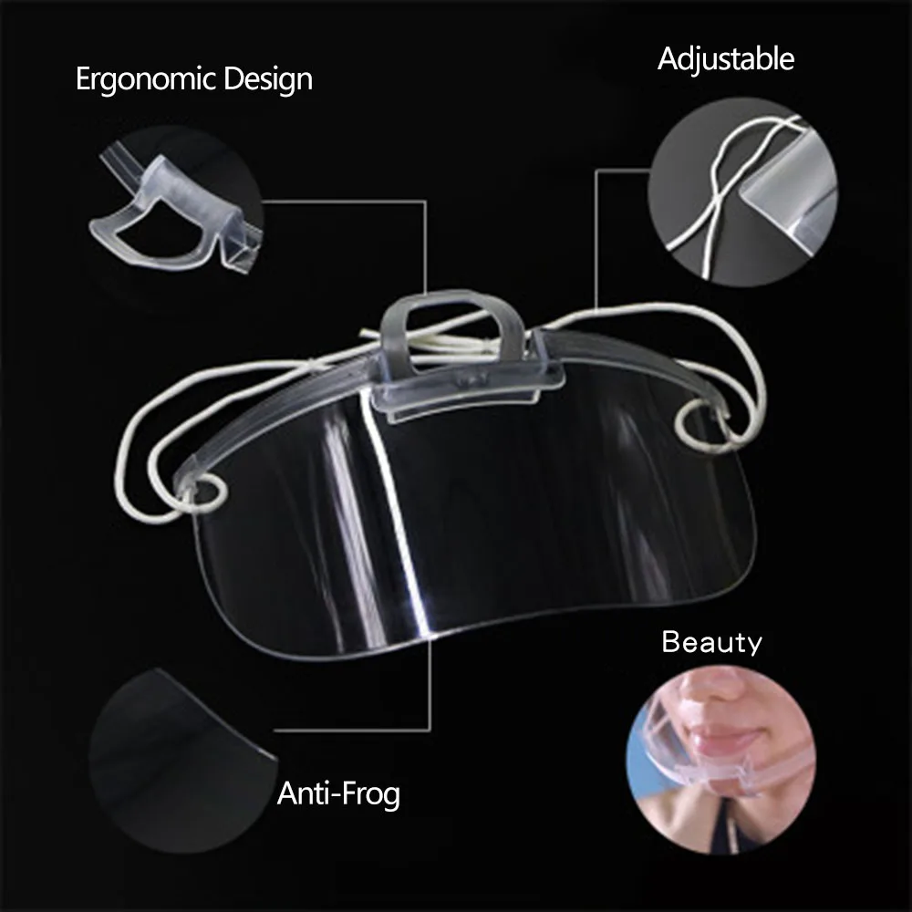

50PCS Full Transparent Mask Against Droplets Catering Food Hygiene Plastic Kitchen Restaurant Anti-Saliva Chef Waterproof Shield