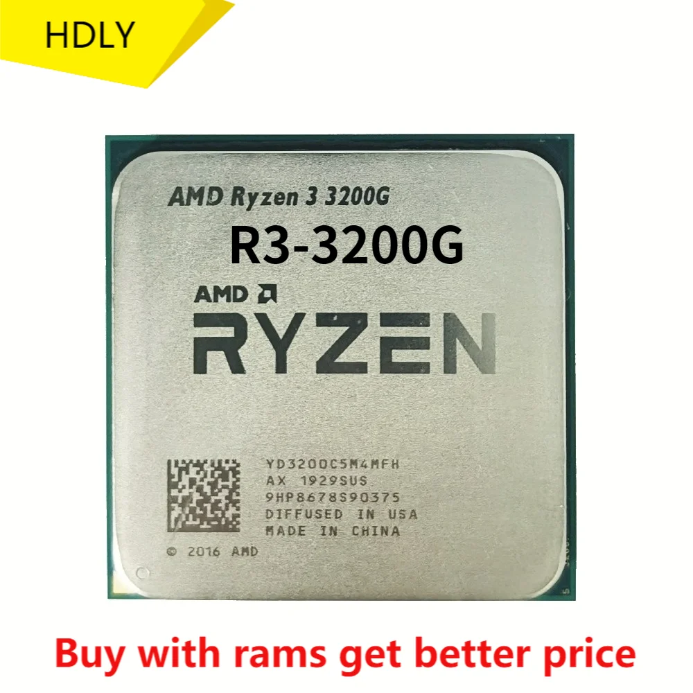 

AMD Ryzen 3 3200G R3 3200G 3,6 ГГц четырехъядерный четырехпоточный процессор 65 Вт L3 = 4M YD3200C5M4MFH разъем AM4