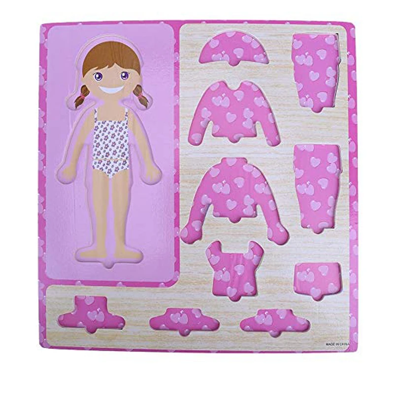 

Baby Clothing Matching Puzzle Kids Wooden Toys Children Early Educational Figure Puzzle Games Baby Boys Girls Dress Up Toys Gift