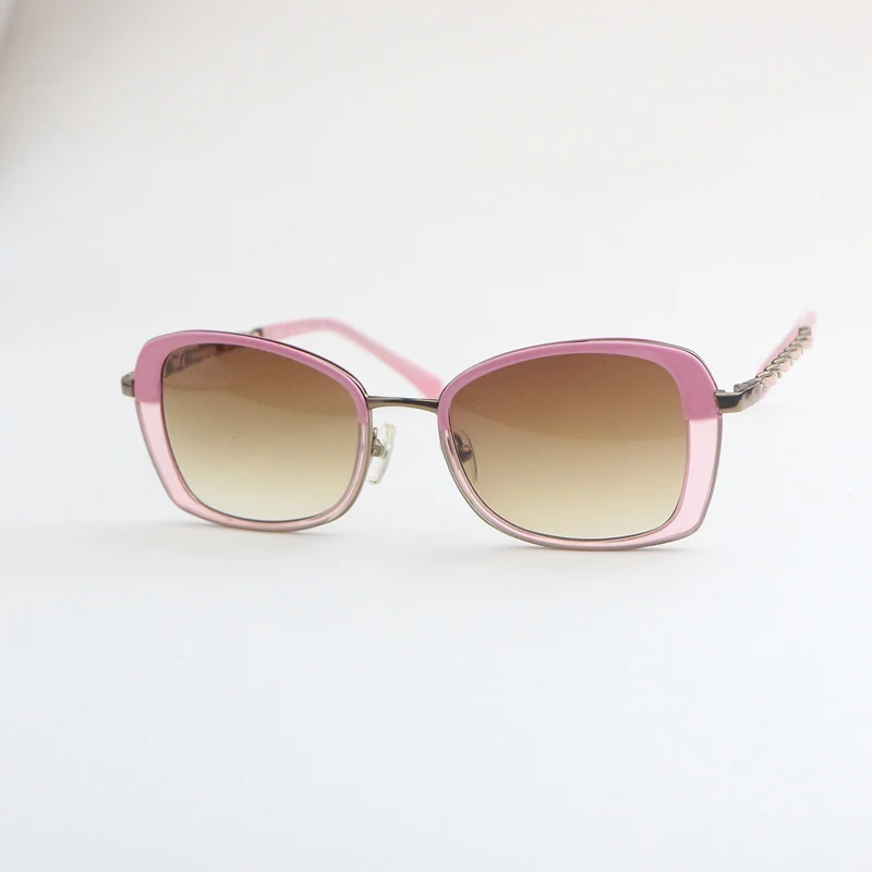 

Pink cute ladies sunglasses 5686 fashion chain decoration glasses