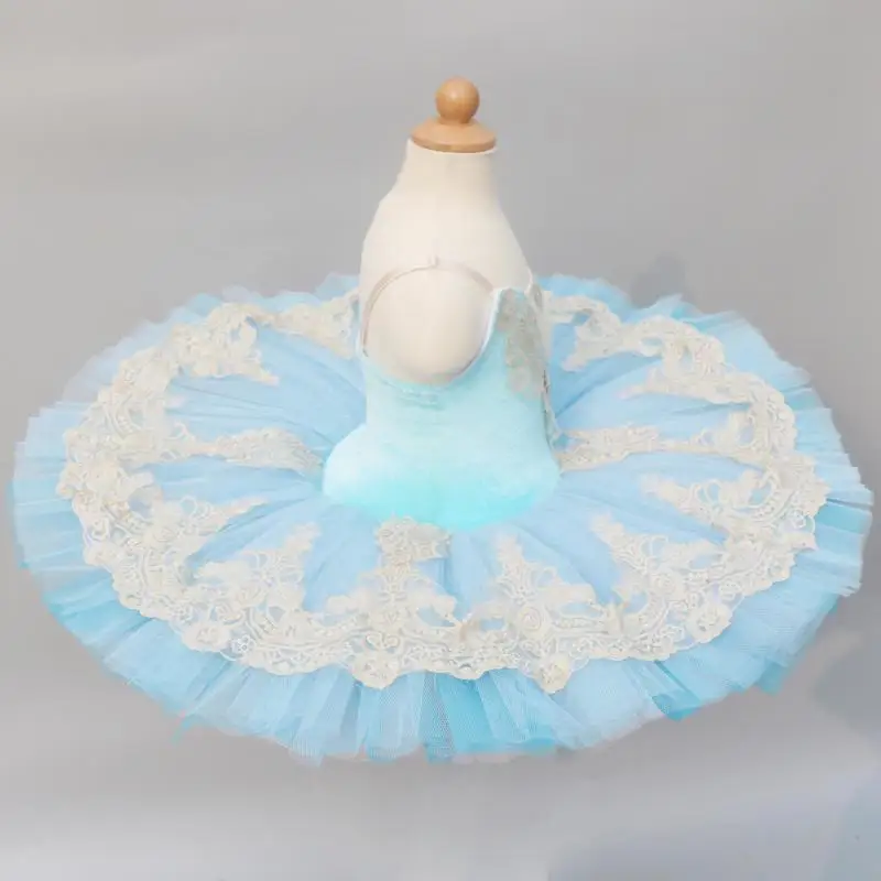 Профессиональная балетная туту для девочек, детей и взрослых женщин в костюме Лебединого озера синего цвета с пышной юбкой для сценических выступлений.