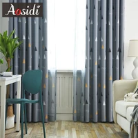 triangular pattern blackout curtains for bedroom living room modern gray curtain kids room tulle and curtain cortina para sala