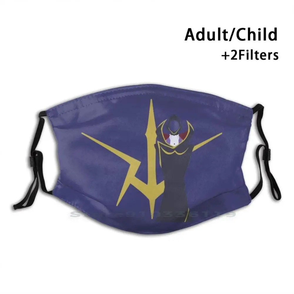 

Многоразовый фильтр Pm2.5 Code Geass Zero Print, маска для рта для детей, код Geass Zero Lelouch, код манга, C, аниме Воскресение
