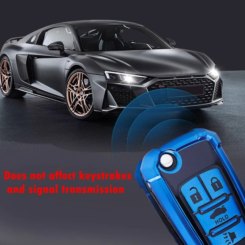 

TPU Soft Plastic Folding 4-button Car Key Protective Shell Fashion Electroplating Car Key Decoration Cover for Chevrolet