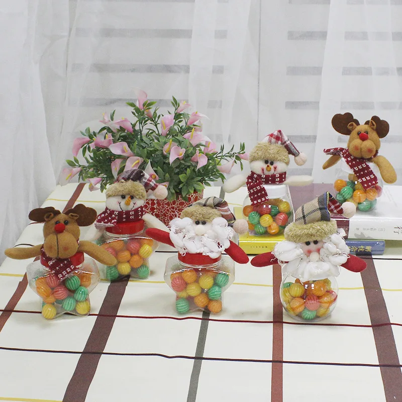 

Christmas candy tin small round star shaped cloth doll candy box candy tin