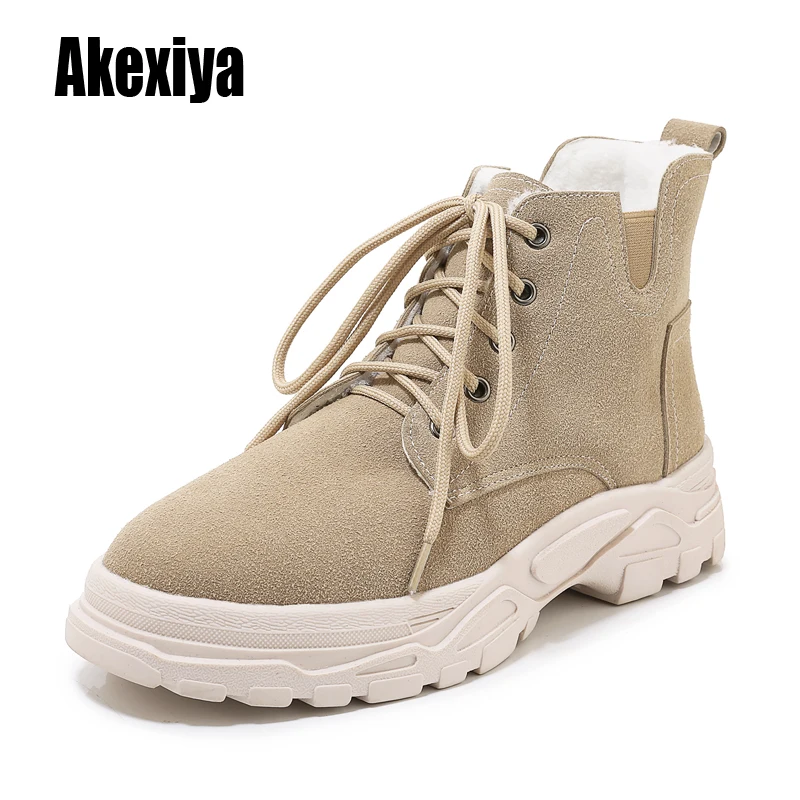2020 г. Зимние сапоги на высокой платформе женские меховые теплые замшевые