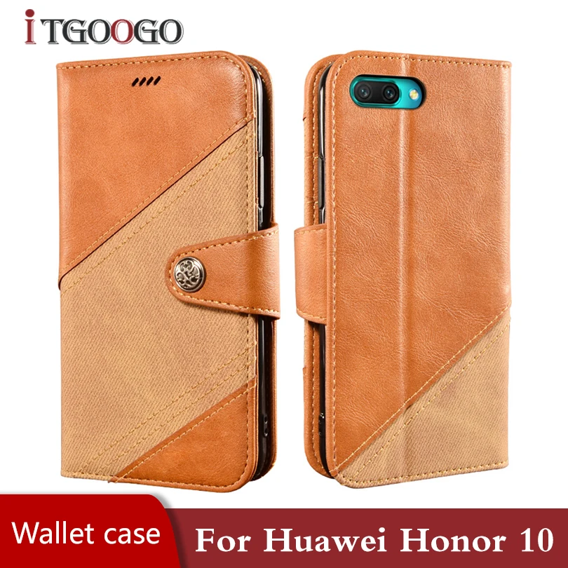 Кожаный чехол книжка для huawei Honor 10 противоударный бампер на магните телефона флип