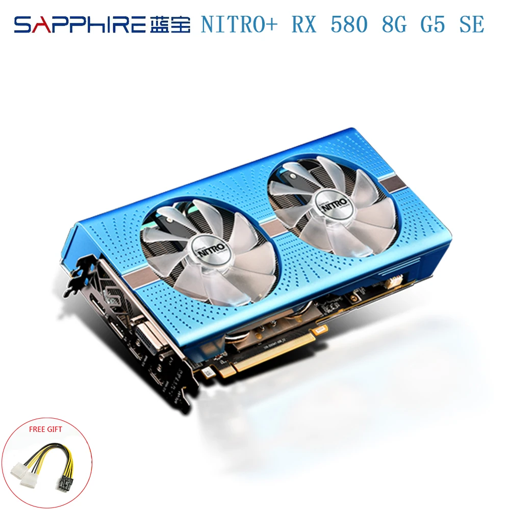 Видеокарта SAPPHIRE AMD Radeon NITRO + RX 580 8 ГБ GDDR5 бит задняя панель Special Edition (UEFI) PCI E