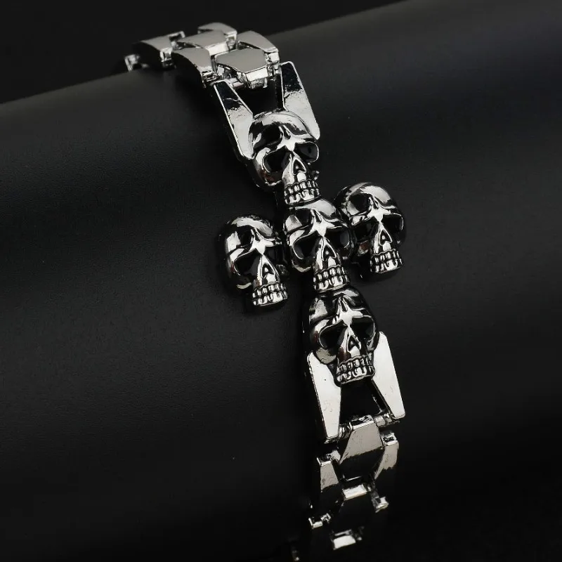 Элегантный браслет из нержавеющей стали в стиле ретро панк серебряный цвет крест