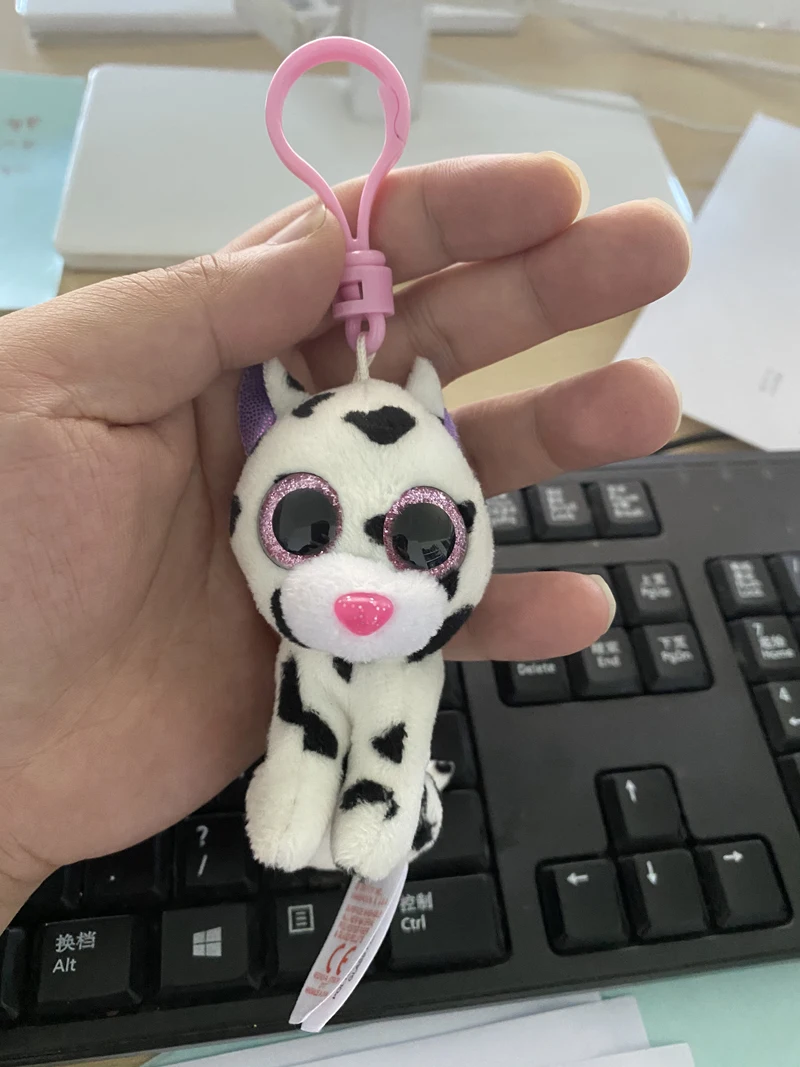 

Ty White Dog Small Pendant Plush Toy Clip Stuffed Collection 10cm