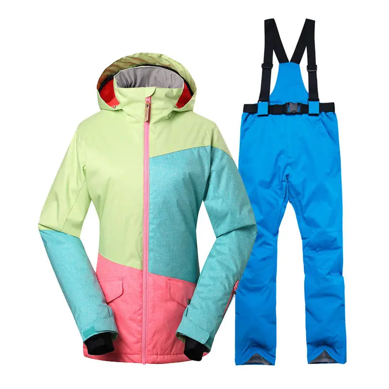 picture jacket pant Женский зимний костюм Спортивная одежда для улицы Сноубординг наборы водонепроницаемый ветрозащитный костюм лыжные куртки и комбинезон зимние брюки - Цвет: picture jacket pant