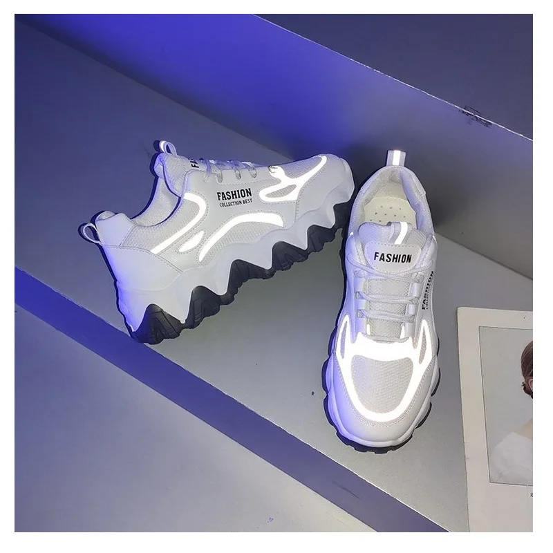 Женские массивные кроссовки Вулканизированная подошва толстая повседневная