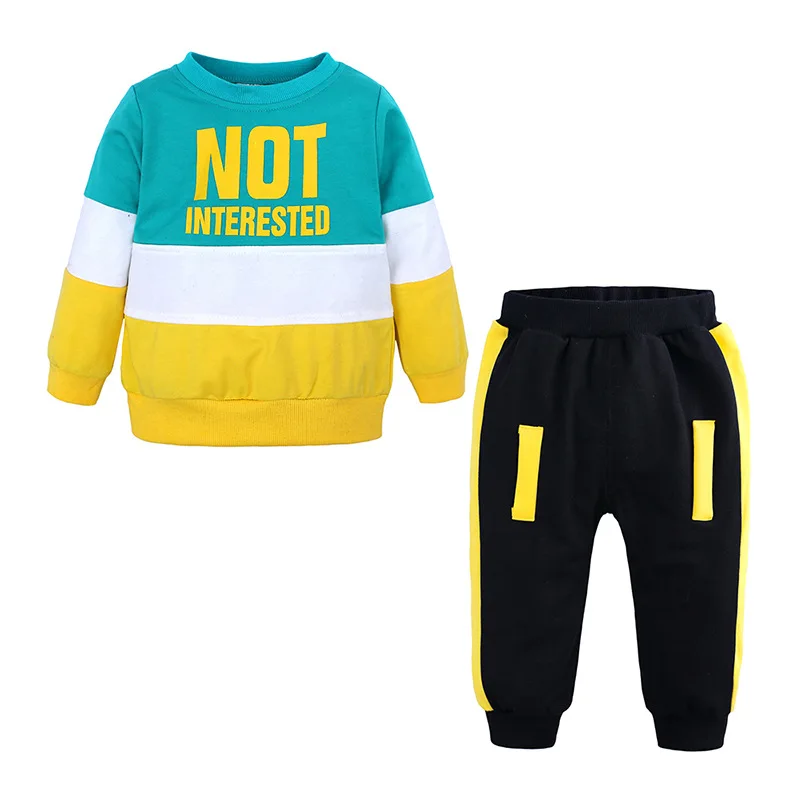 

ZWY602 New Autumn Children Boys Girls Clothes Suit Baby Cartoon T Shirt Pants 2Pcs Set Toddler Cotton Clothing Kids Tracksuits