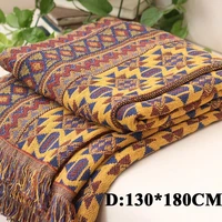 4 sizes winter cotton woven line blanket sofa towel knitted thickened warm pad mat bohemian boho throw travel bedspread