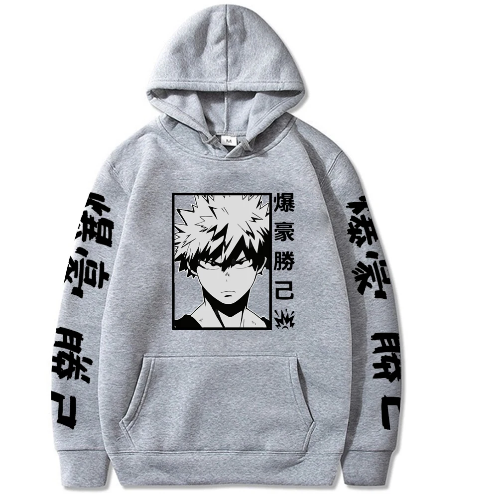 

Mens Anime Sweatshirts Fashion My Hero Academia Hoody Sweater Women Streetwear Cool Bakugou Katsuki Print Casual Pullover Tops