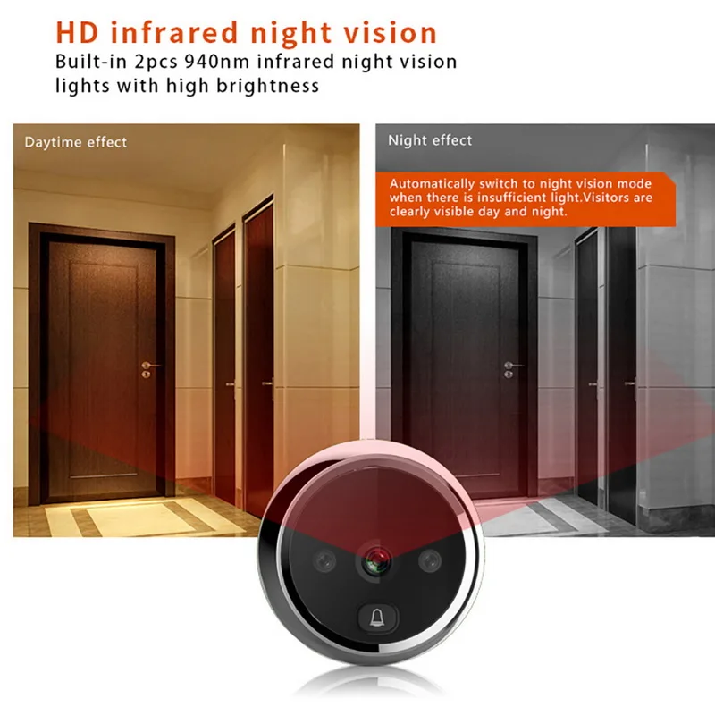 Видео дверной звонок камера ЖК экран умный Звонок электронный ИК Ночная дверь