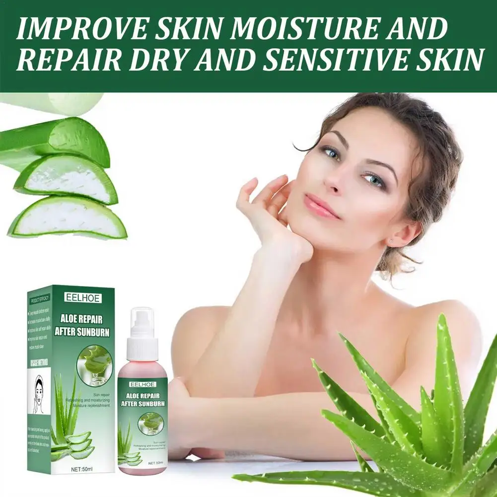 Aloe Vera Toner Spray Repair Smoothing Sensitive Skin Aloe Vera Essence Water Moisturizing Sooth Skin Face Care Liquid Spray