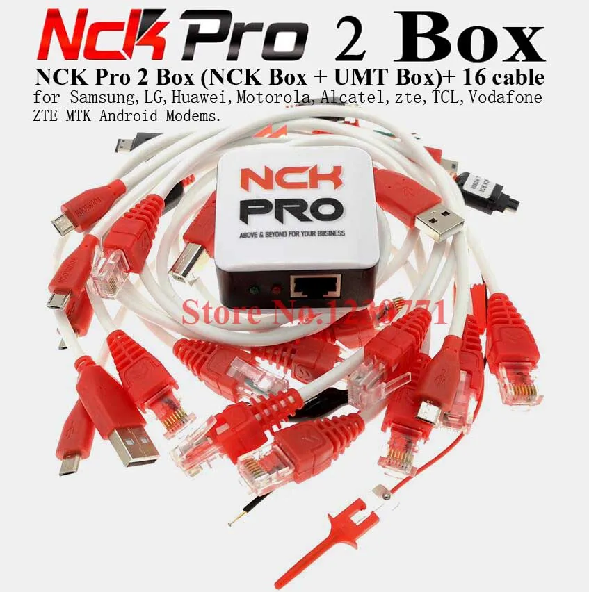2020 версия 100% оригинальный NCK Pro box Pro2 PRO DONGLE ( + UMT 2 в 1 )+ 16 кабелей Бесплатная