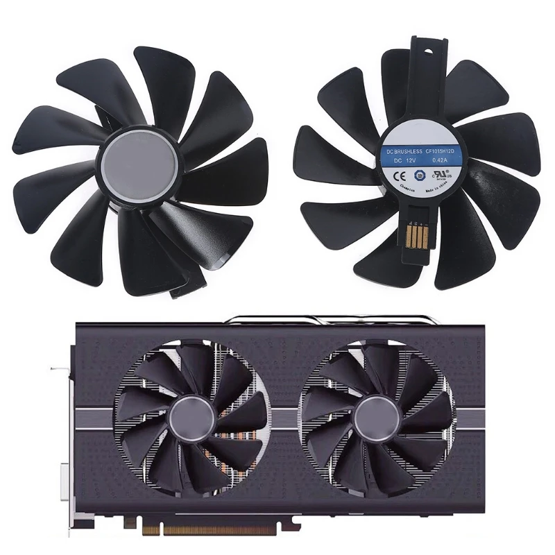 Вентилятор для видеокарты Sapphire Nitro RX480 3 74 1 шт. 95 мм/570 дюйма CF1015H12D 4Pin 12 В а |