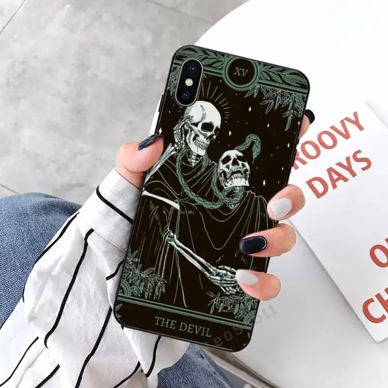 

Tarot Constellation Skeleton Phone Case for iPhone 11 12 mini pro XS MAX 8 7 6 6S Plus X 5S SE 2020 XR