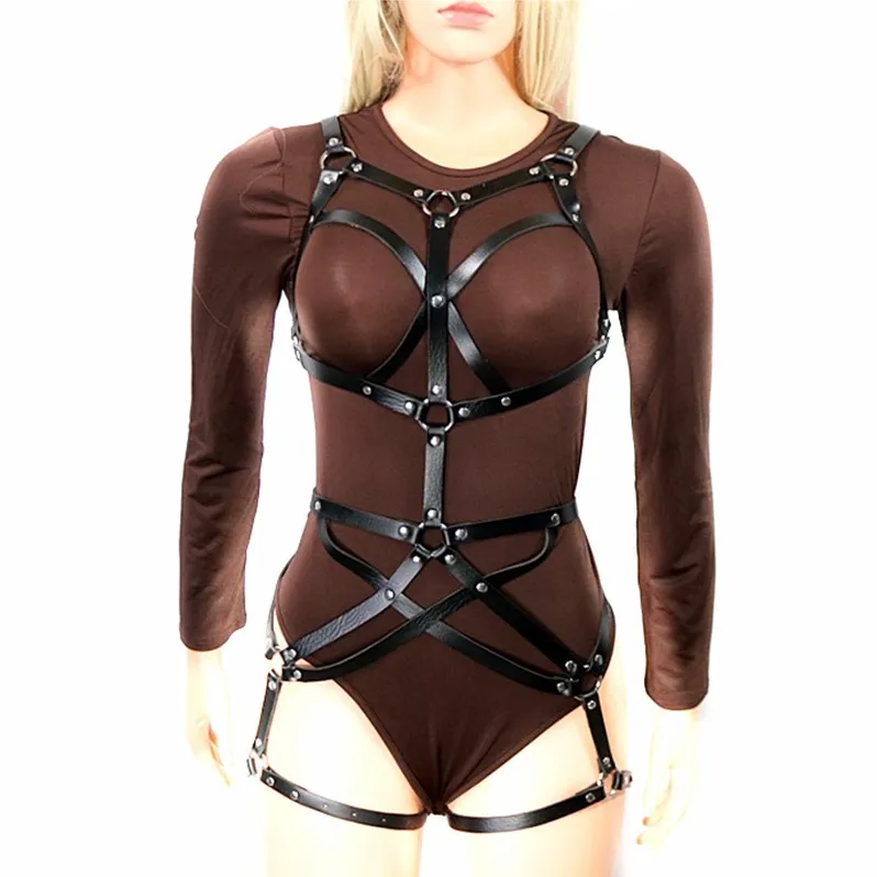 Сексуальное нижнее белье 2 шт. кожаные ремни женский бюстгальтер подвязки