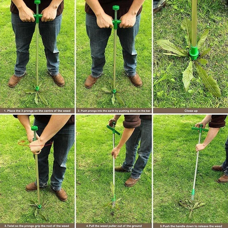 

Manual Weeder Portable Stand Up Weed Puller Weed Remover Killer Tool Claw Weeder Outdoor Garden Lawn Weed Puller Root Remover