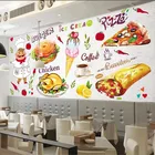Пользовательская настенная 3D Бумага для бургеров, пиццы, бурритос, курицы, мороженого, кофе, западное быстрое питание, ресторан, закуска, бар, настенная 3D Бумага