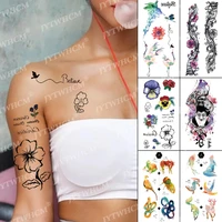 fake tattoo stickers shoulder flower body art lotus rose pattern water transfer painting animal arm temporary tattoos sticker