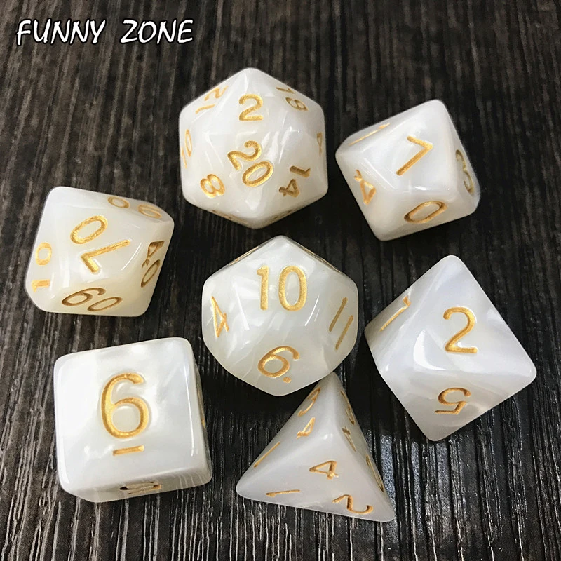 7 штук пакет многогранные кости с мраморным эффектом d4 d6 d8 d10 d12 d20 игра набор для