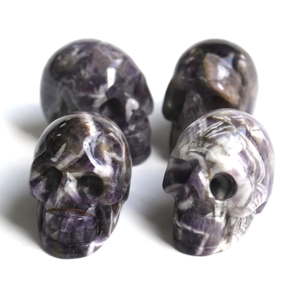 Бесплатная доставка! Черепа из натурального камня аметиста LXM 2 дюйма|Камни| |
