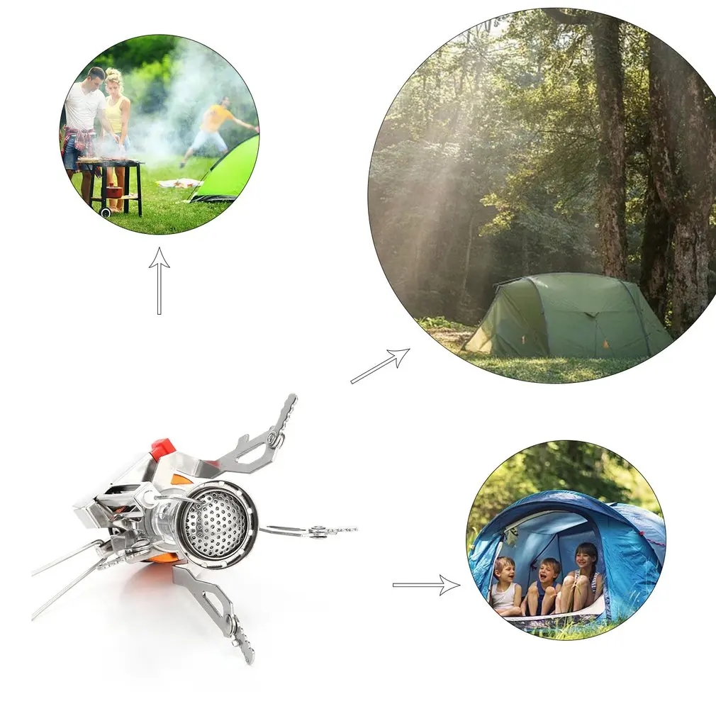 Уличная газовая мини-горелка для кемпинга нескользящая Складная устойчивая к