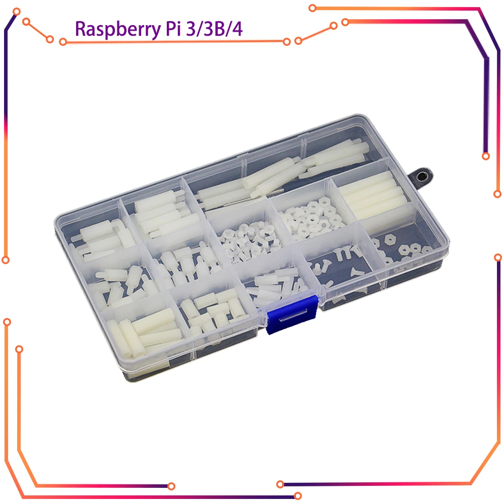 MICROBOT Raspberry Pi 3/3B/4 210 шт. набор винтов M2 M3 нейлоновые пластиковые винты и гайки +
