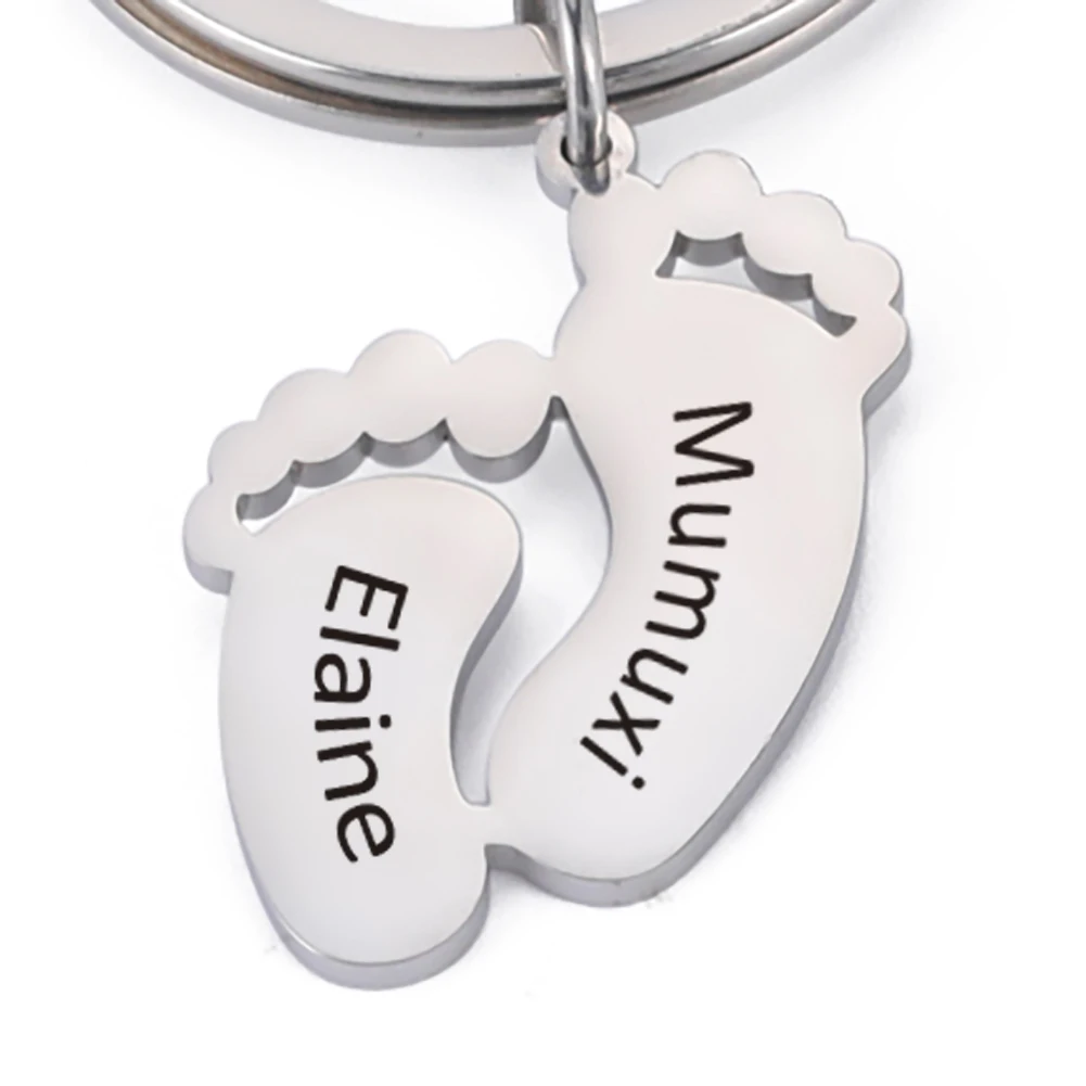 Брелок для ключей из нержавеющей стали с датой и именем ребенка | Украшения