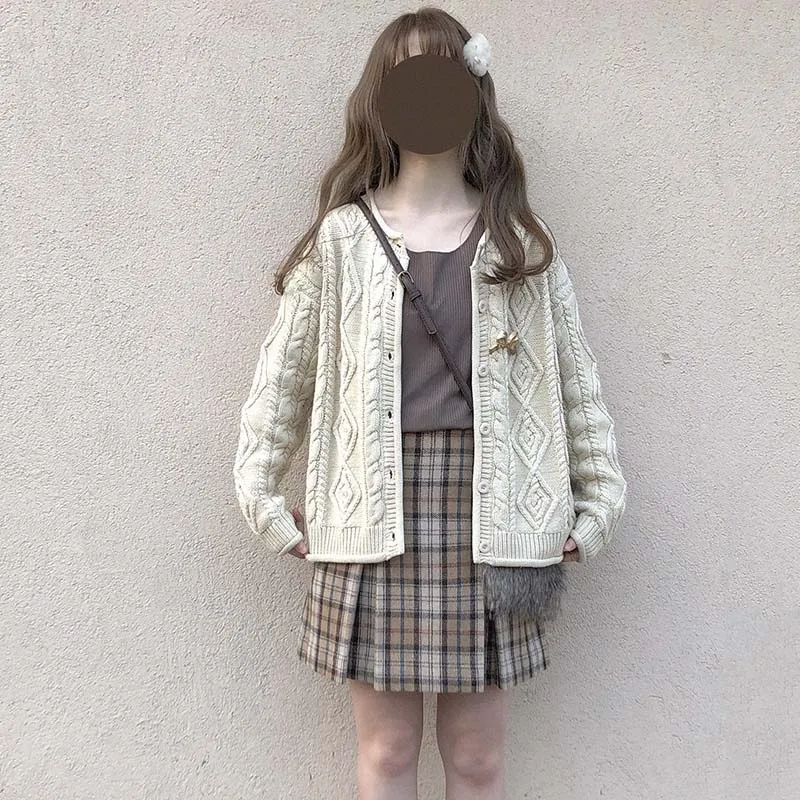 Зимние женские плотные теплые вязаные свитера кардиган с длинными рукавами