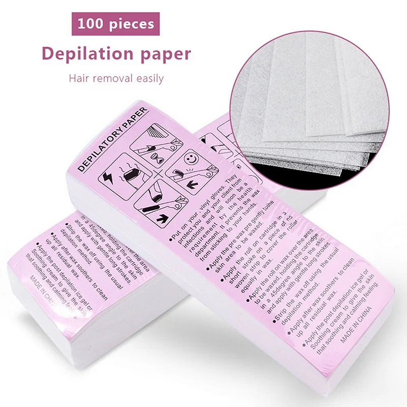 

500 шт. вощеная бумага, Нетканая ткань для удаления волос на теле, рулоны вощеной бумаги, высококачественный эпилятор для удаления волос