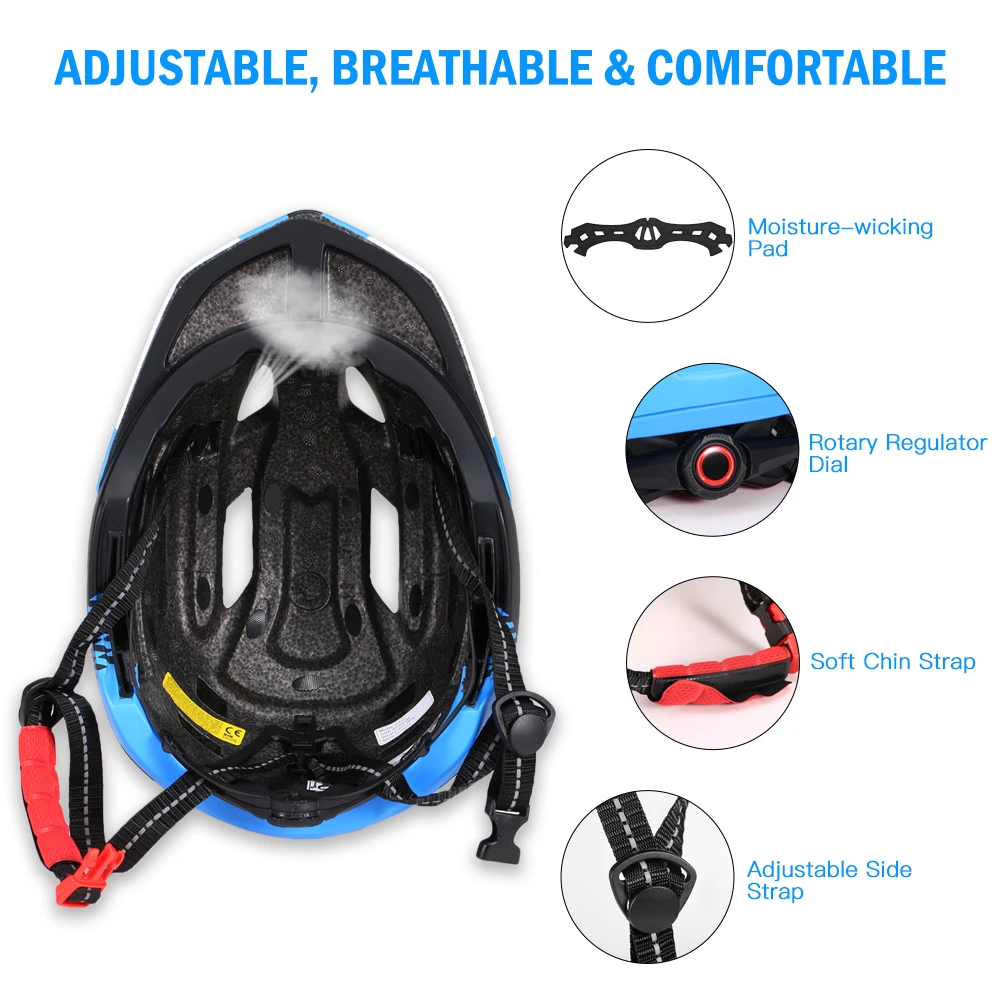 Шлем велосипедный Lixada детский съемный дышащий сверхлегкий спортивный защитный