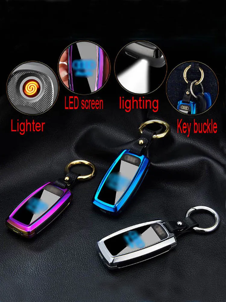 50 шт USB Зажигалка освещение светодиодный экран Ключ Пряжка