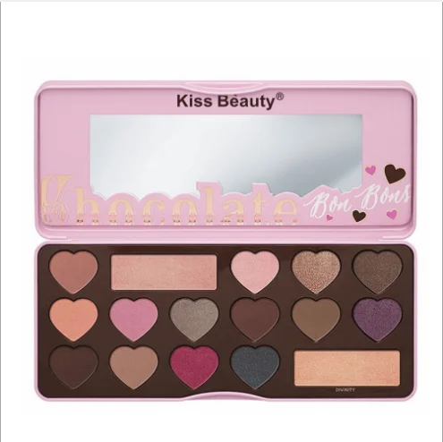 KISS BEAUTY 16 цветов Шоколадные в форме сердца тени для век platte |