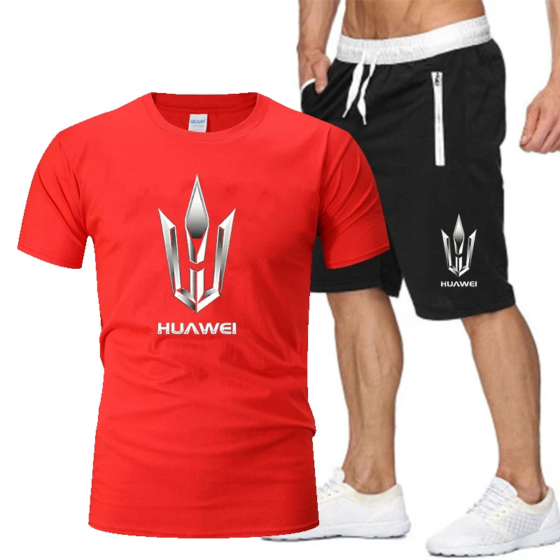 

Summer jogging men's T-shirt short-sleeved suit casual sportswear sports shorts breathable 2-piece cotton clothing fashionable