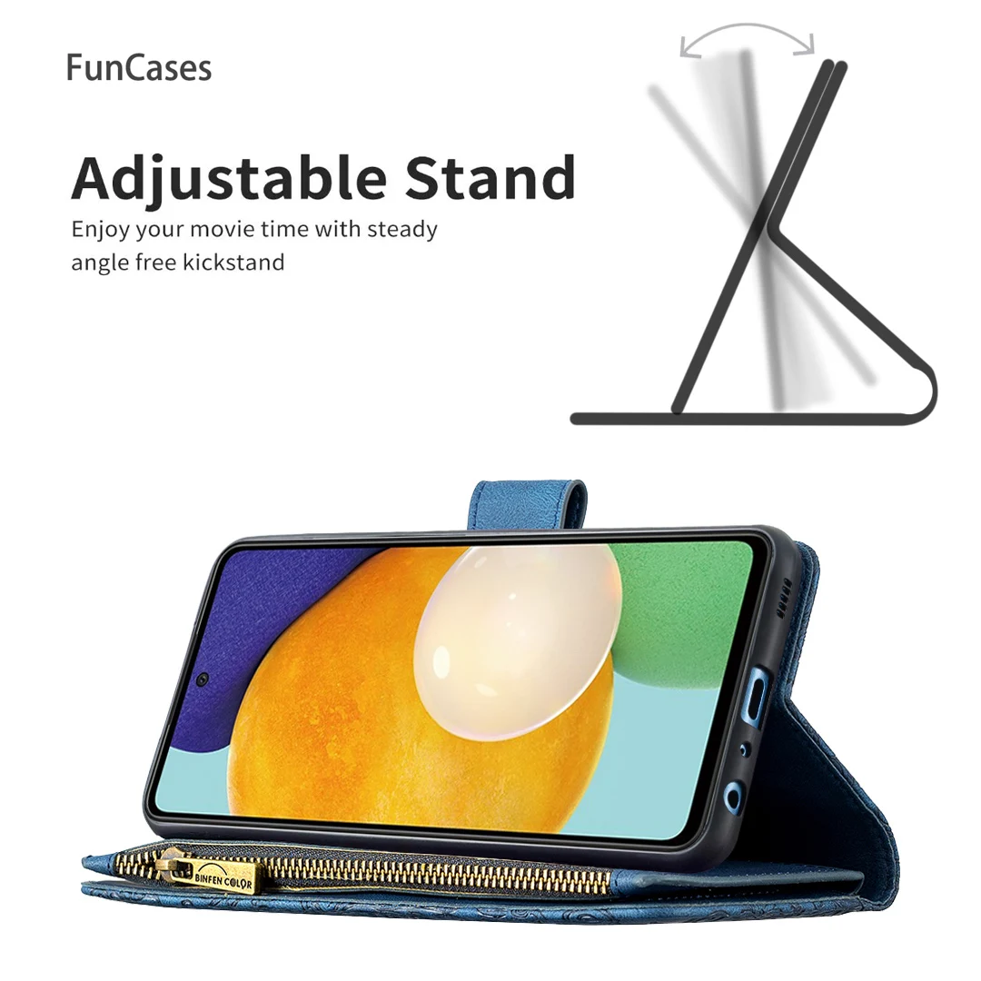 Чехол роскошный для Samsung A52 с карманом для карт, книжный флип-кейс для телефона, держатель для Galaxy 4G.