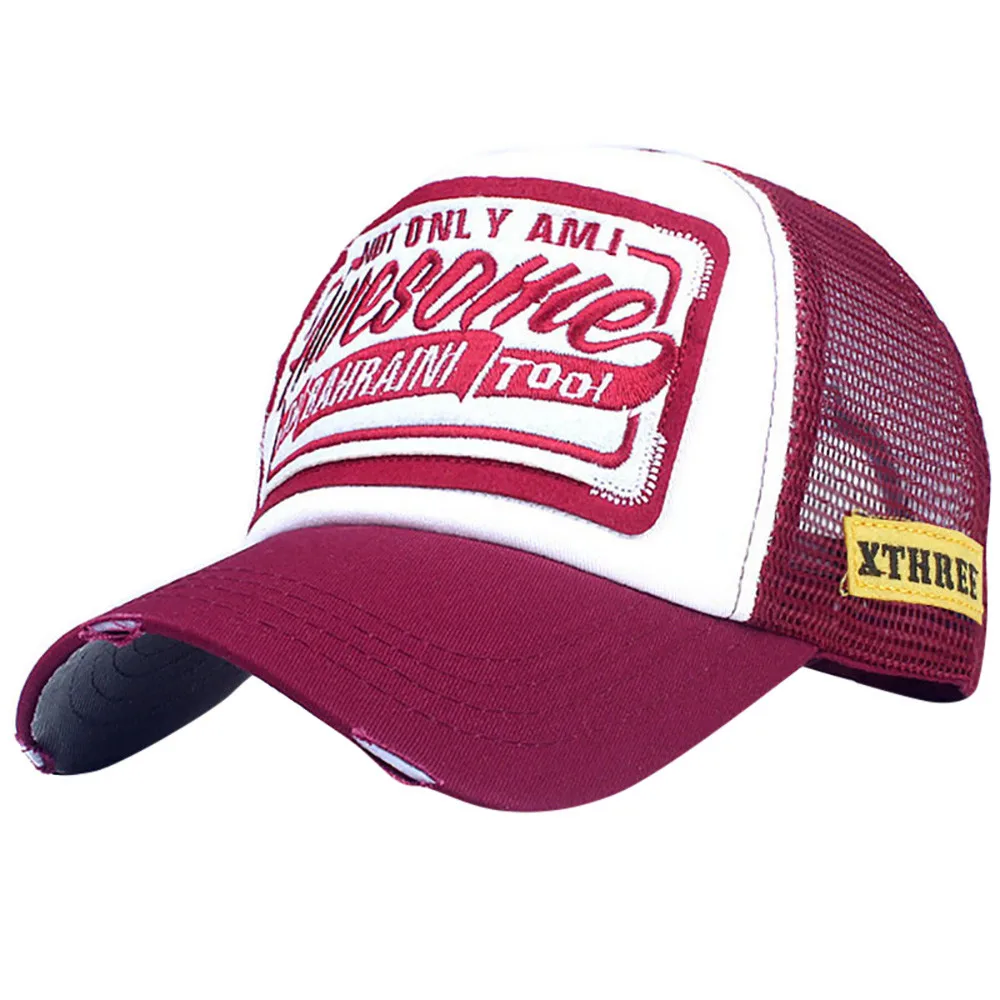 Женская вышитая модная сетчатая Бейсболка унисекс милая и мужская Снэпбэк Кепка