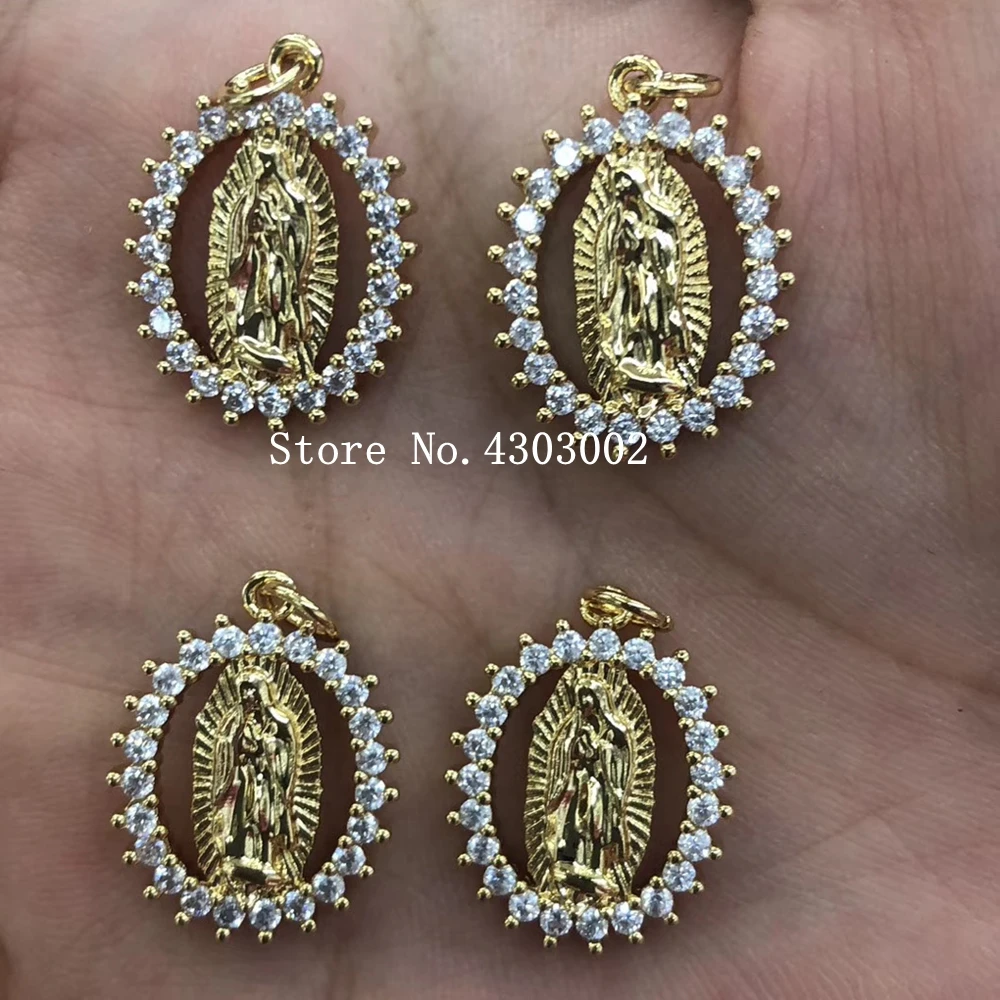Кулон из натурального кубического циркония ААА Дева гуадалупа 50 шт./Лот подвески