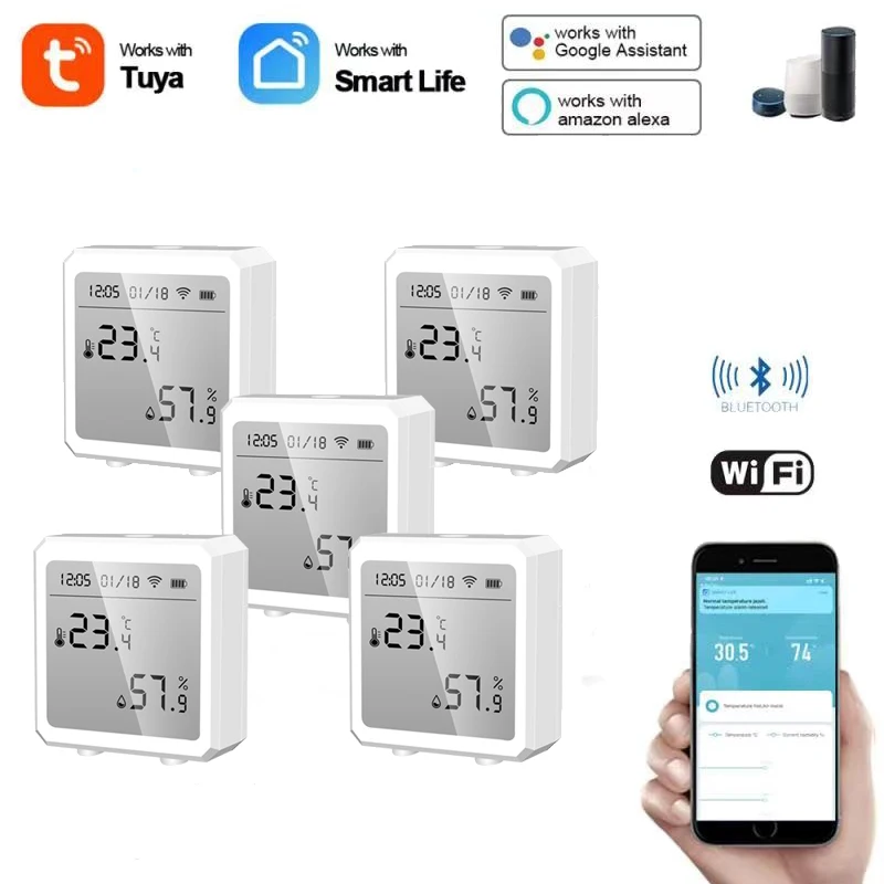 

Tuya WIFI Zigbee Temperature And Humidity Sensor Controller Meter Indoor Hygrometer Thermometer With LCD Display Smart Life APP