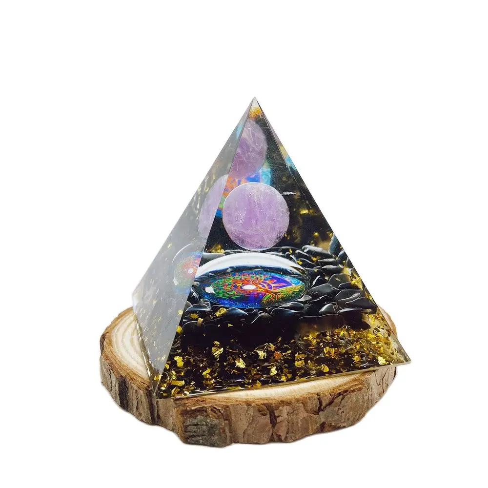 

Оргонитовая Пирамида 6 см, натуральные кристаллы, аметист, лазурит, камни лечебные, энергии Рейки, чакры, множитель для медитации