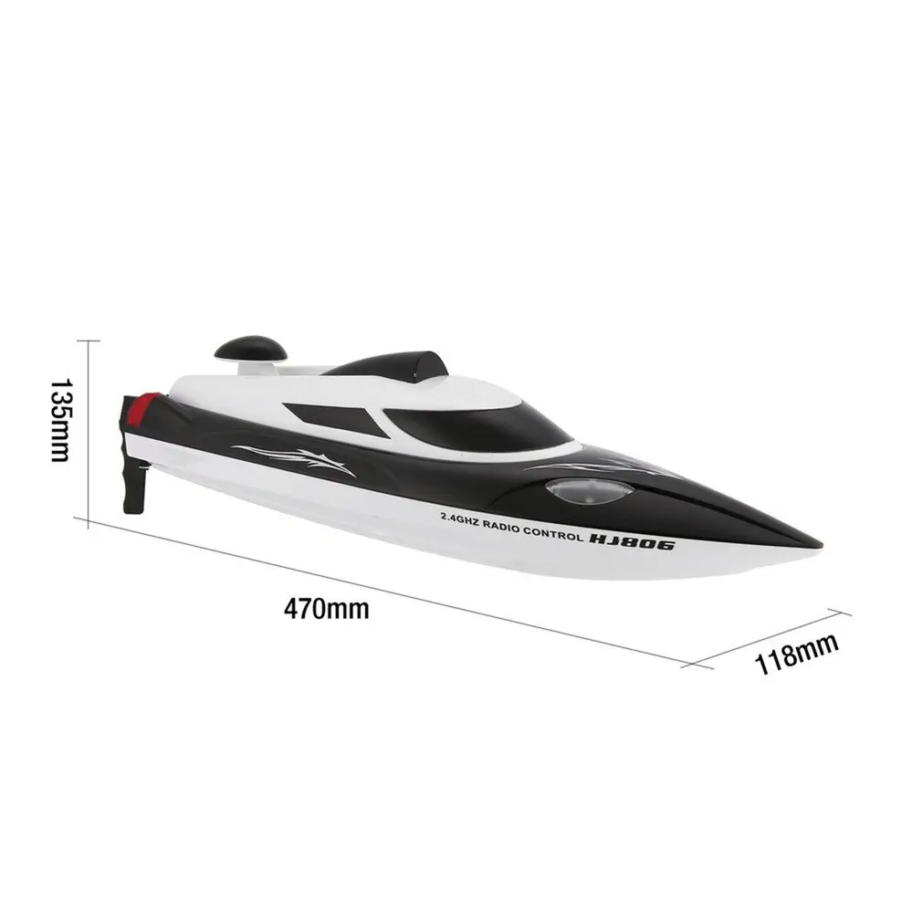 

HJ806 47cm 2.4G RC 30km/h High Speed Racing Flipped Boat Water Cooling System Flipped Omni-Directional Voltage Prompt