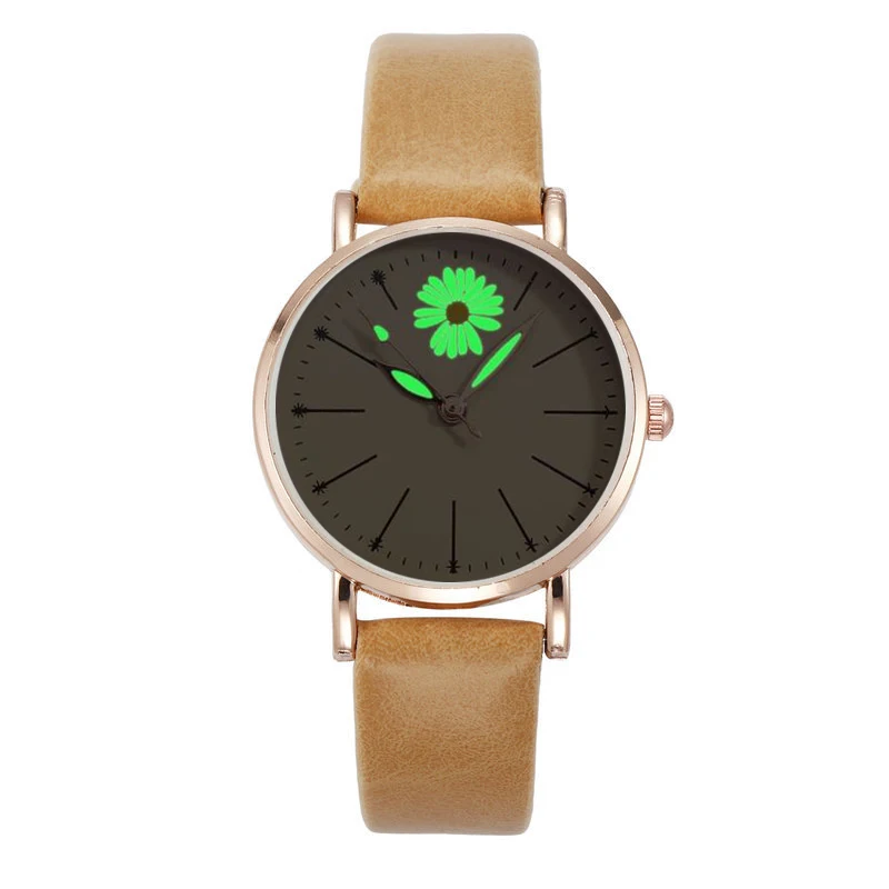 

2020 NEW Women Watch Small Daisies Fashion Casual Leather Belt Watches Simple Ladies Small Dial Quartz Clock Dress Wristwatches
