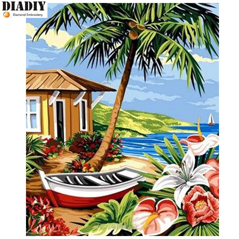 

Full Square&round drill 5D DIY Diamond embroidery scenic beach Diamond Painting Cross Stitch Rhinestone Mosaic decor gift
