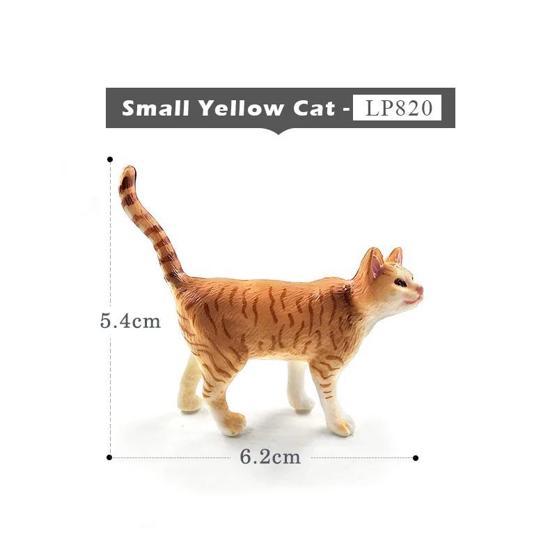 Small Yellow Cat Маленькая свинка кошка волк, собаки, кролика, козлиная, Овечья утка гусь изображающие пятачка фигурка игрушки с фермерской тематикой пластик животных модель подарок на Рождество для детей - Цвет: Small Yellow Cat