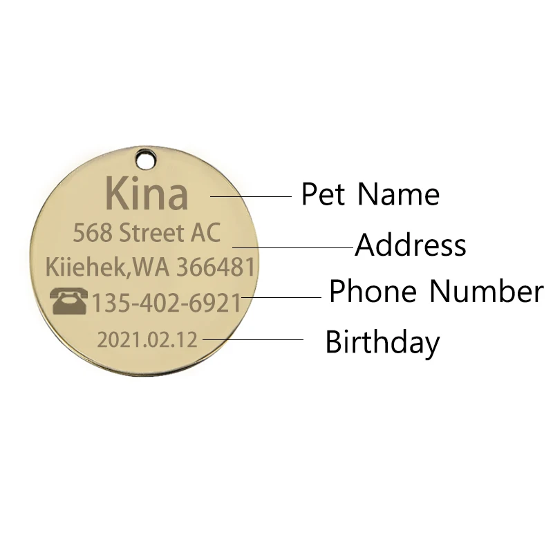 Персонализированные рельефная Медь Dog Tag индивидуально выгравироанные надписи