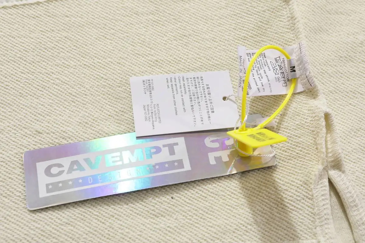 20SS CAVEMPT C. Толстовка с капюшоном Свитшот абрикосового и синего цвета на молнии